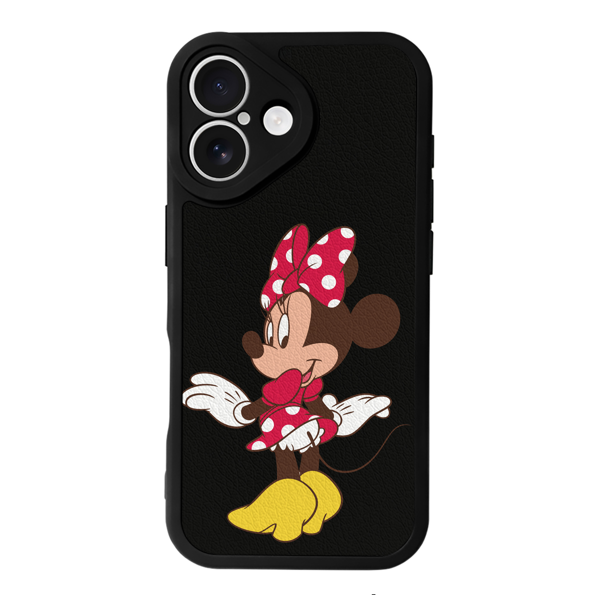 （画像用） ミッキーマウス Mickey Mouse 【iPhone 16シリーズ対応】シリコンスマホケース（レザー調） 材質：シリコン